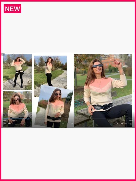 Soft Long Sleeve Crewneck Pullover Sweater, Lightweight Knit Top, Loose Fit - Picture 7 of 7